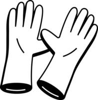 A sketchy style icon of safety gloves vector
