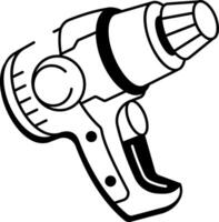 A sketchy style icon of extruder gun vector