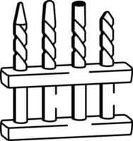 A sketchy style icon of drill bits vector