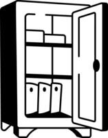 A drawing style icon of cabinet vector