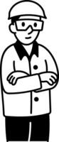 A drawing style icon of factory worker vector