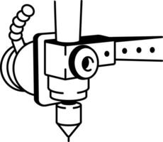 A sketchy style icon of cnc machine vector