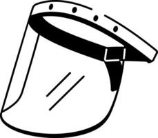 A hand drawn style icon of face shield vector