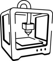 A sketchy style icon of 3d printer vector