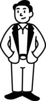 A doodle style icon of floor manager vector