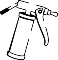 Drawing style icon showing a grease gun tool vector
