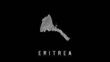 Eritrea map sketch style on black background video