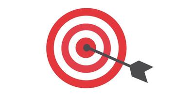 Animated bullseye with arrow hitting the center. Great for business goals, accuracy, strategy, performance, and achievement themes. video