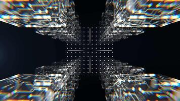 White Fantastic Neon Cyber Techno Frame Background VJ Loop in 4K video