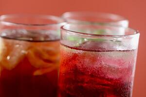 Carbonated water in glass photo