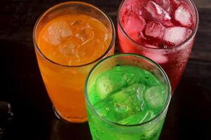 Carbonated water in glass, fizzy and refreshing with every drop. photo