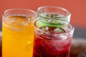 Carbonated water in a glas photo