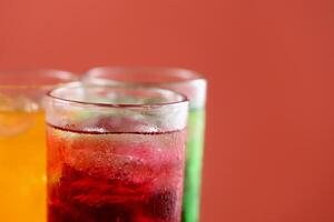 Carbonated water in glass fizzy and refreshing with every drop. photo