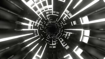 White Endless Tunnel of Neon Pulses Background VJ Loop in 4K video
