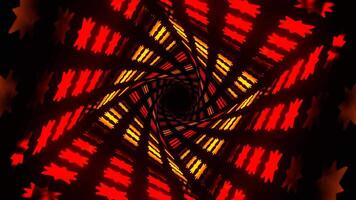 Orange and Red Spiral Neon Prism of Space Background VJ Loop in 4K video