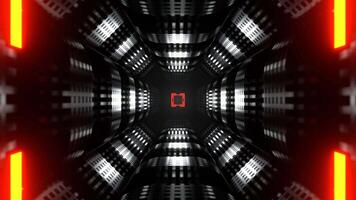 White and Orange Neon Techno Science Fiction Strobe Corridor Background VJ Loop in 4K video