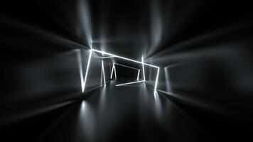 White Fantasy Tunnel of Neon Sections Background VJ Loop in 4K video