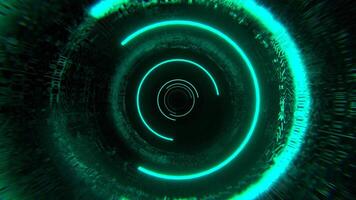 Turquoise and Red Strobe Sci Fi Luminescent Cyber Tunnel Background VJ Loop in 4K video