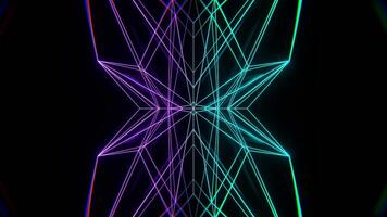 Purple and Turquoise Abstract Moving Neon Lines Background VJ Loop in 4K video
