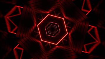 Orange and Red Mirror Neon Prism of Space Background VJ Loop in 4K video