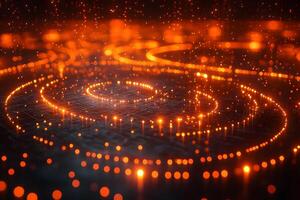 Futuristic Glowing Circuits - Abstract Digital Concept for Tech and Innovation Decor photo