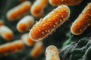 Microscopic View of Bacterial Cells with Detailed Structure for Scientific Education photo
