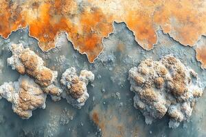 Abstract Aerial View of Rock Formations and Colorful Mineral Patterns in Nature photo
