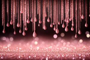 Sparkling Pink Glitter Drops Background for Glamorous Event Design photo