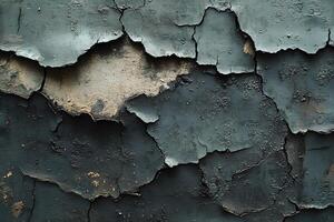 Abstract Texture of Peeling Blue Paint on Weathered Surface for Artistic and Design Use photo