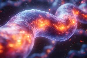 Glowing Cosmic DNA Strand in a Futuristic Space Environment for Sci-Fi Design photo