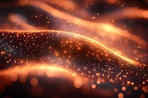 Glowing Abstract Waves with Sparkling Lights for Modern Design and Backgrounds photo