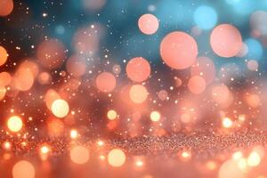 Festive Bokeh Background with Sparkling Lights for Holiday Designs and Celebration Themes photo