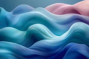 Abstract Gradient Waves in Soft Blues and Pinks for Modern Design Aesthetics photo