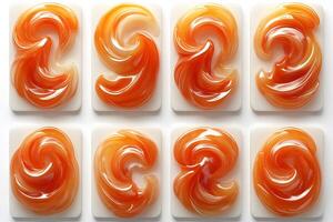 Abstract Swirl Patterns in Orange and White Modern Art Design for Decorative Prints photo