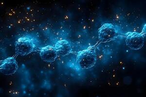 Abstract Molecular Structure in Cosmic Blue Space for Scientific Visualizations and Educational Content photo