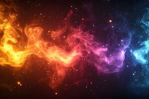 Vibrant Nebula with Swirling Colors for Cosmic and Abstract Design photo