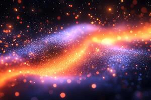 Cosmic Light Waves and Glowing Particles in Outer Space - Abstract Background Design for Posters and Prints photo