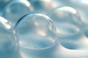 Abstract Macro of Smooth Liquid Bubbles with Soft Focus Lighting for Modern Design photo