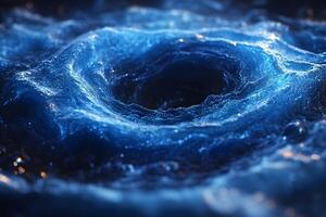Mysterious Whirlpool Vortex in Deep Blue Abstract Background for Creative Design photo