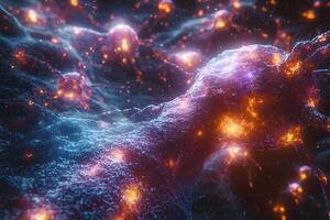 Futuristic Neural Network in Sci-Fi Theme for Technology Design photo