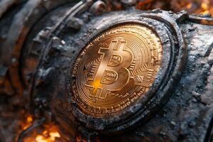 Industrial Bitcoin Concept Symbolizing Blockchain and Cryptocurrency Technologies photo