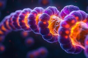 Abstract Molecular Structure with Glowing Neon Elements for Science Visualization and Design photo