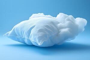 Cloud-Inspired Pillow Design Concept on Blue Background for Dreamy Comfort Themes photo
