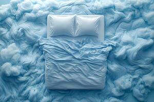 Dreamlike Cloudscape Serene Bedroom Haven for Tranquil Rest and Relaxation photo