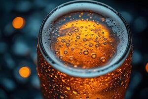 Refreshing Cold Beer with Bubbles and Foam - Perfect Beverage Inspiration for Summer and Social Events photo