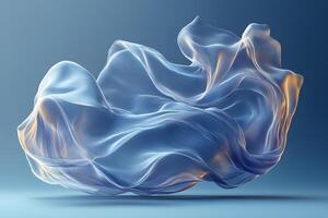 Abstract Flowing Fabric Impression with Soft Blue and Orange Tones for Modern Art Design photo