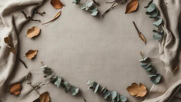 A heart shaped frame made from leaves and branches photo