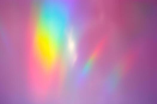 Sunlight background, abstract photo with sunshine and rainbow flare, vivid colored minimal photo. Prism light and caustic effects texture, trendy aesthetic view diffraction sunbeams, blur glow