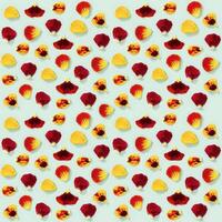 Seamless pattern with natural petals of blossom flowers pansy on paper. Small bright blooms. photo