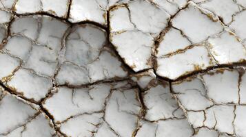Detailed close up view of a dry cracked surface showing aging texture and intricate patterns formed by nature photo
